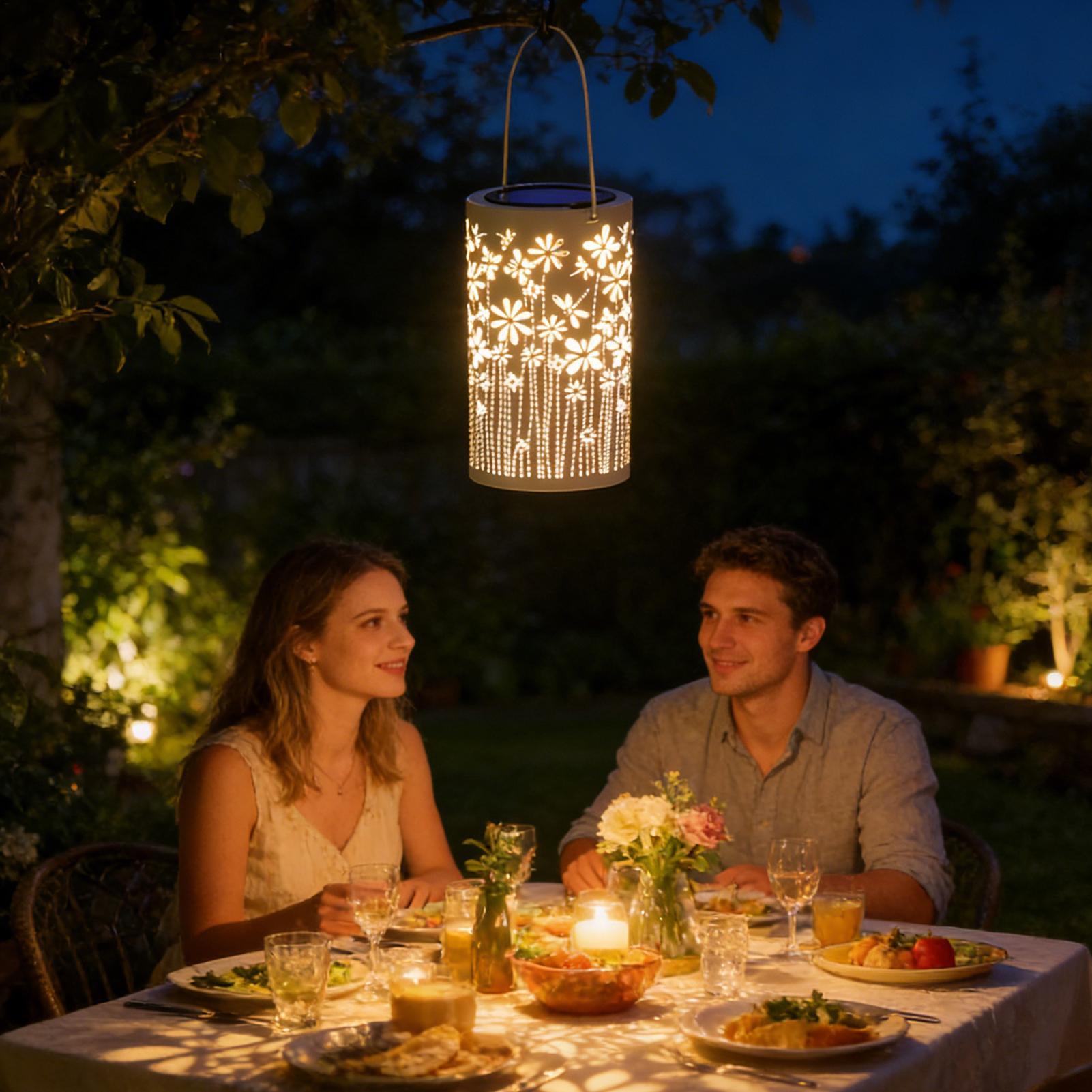 Outdoor Lighting Decoration - فوانيس خارجية للشرفة، مصابيح زهور مقاومة
