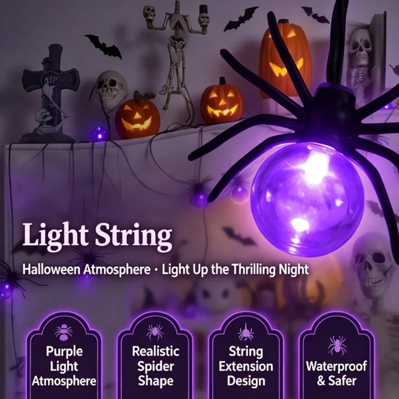Outdoor Lighting Decoration - أضواء LED على شكل عنكبوت تعمل