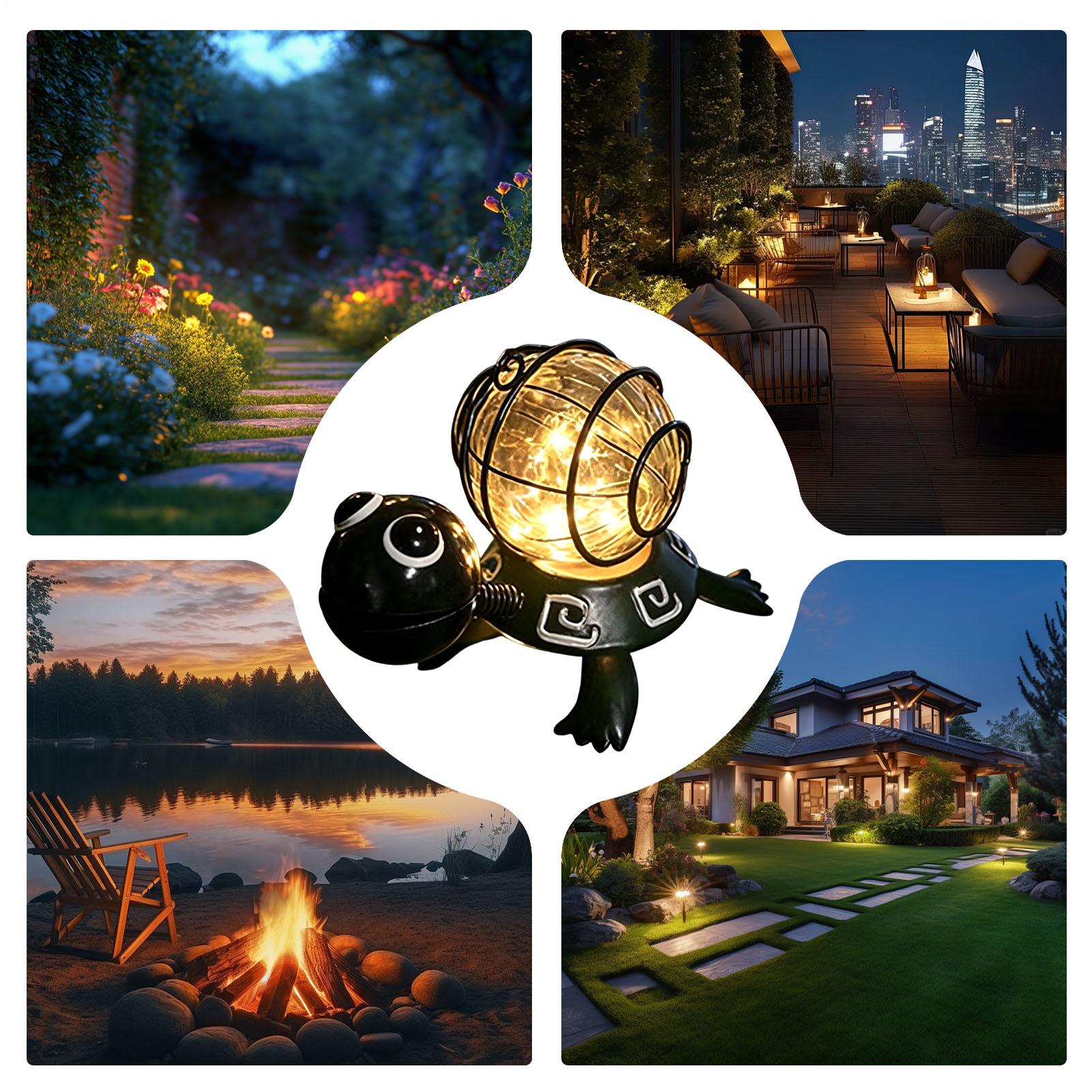 Solar Path Light - تمثال سلحفاة شمسي للحديقة، إضاءة زخرفية