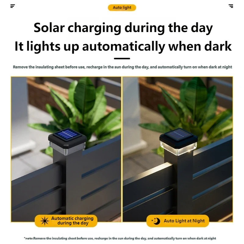 Post Cap Light - مصباح LED شمسي مقاوم للماء IP65