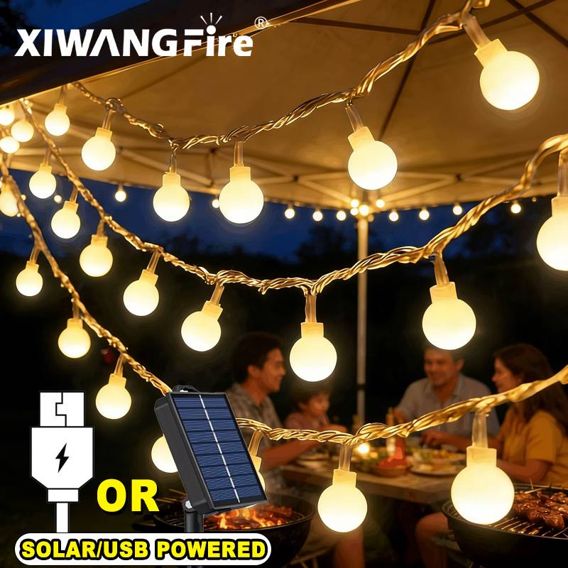 أضواء خيطية تعمل بالطاقة الشمس - مراجعة Outdoor Lighting Decoration وسعره