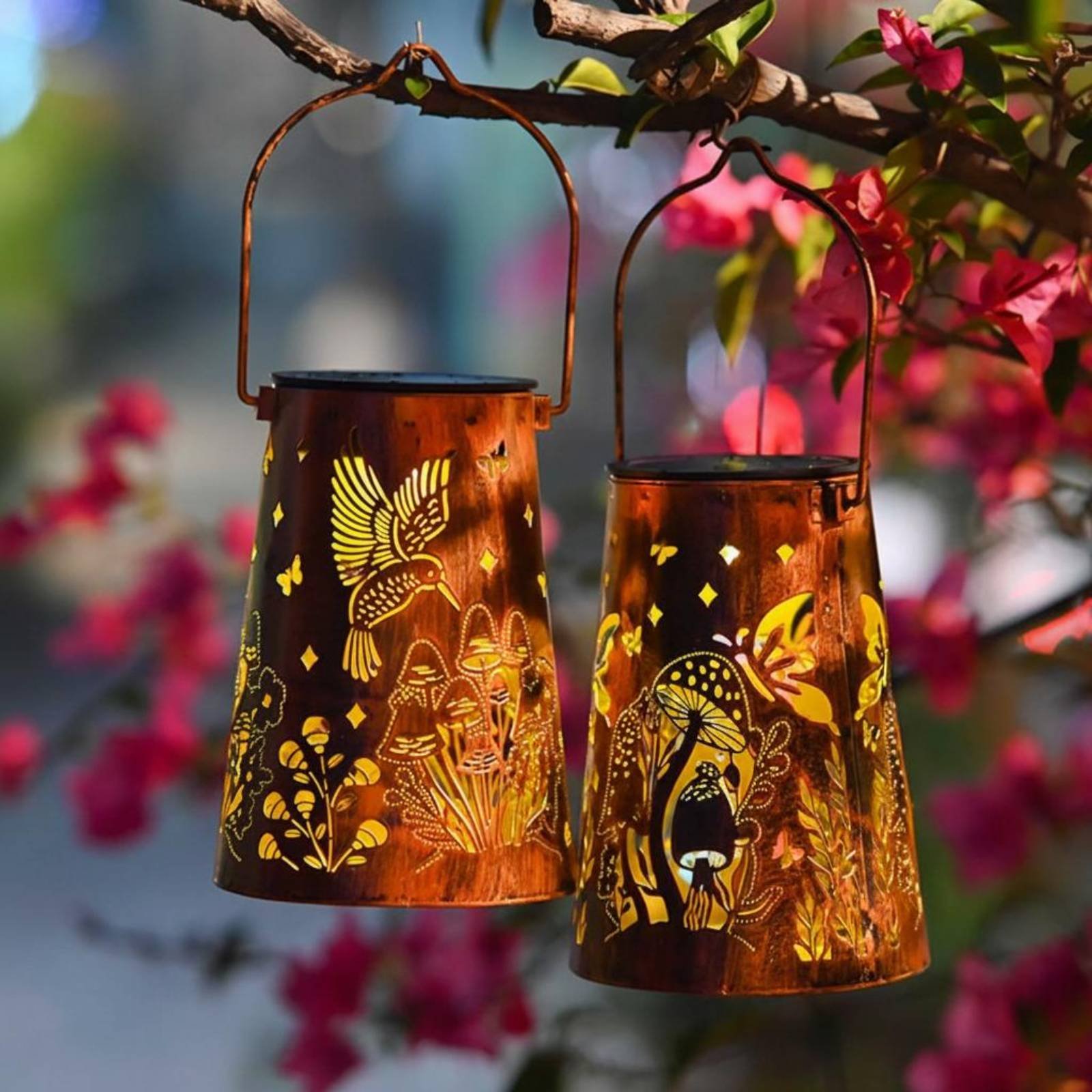 فانوس حديقة بنمط زهور، إضاءة خ - مراجعة Outdoor Lighting Decoration وسعره