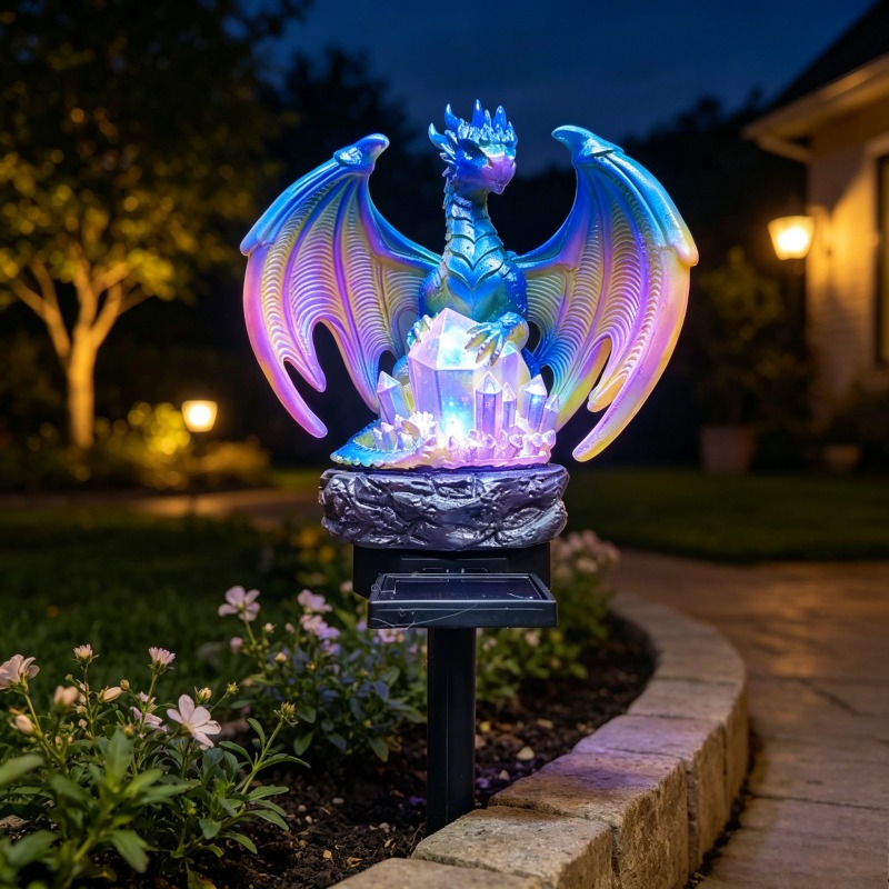 مصباح حديقة شمسي على شكل تنين  - مراجعة Solar Path Light وسعره