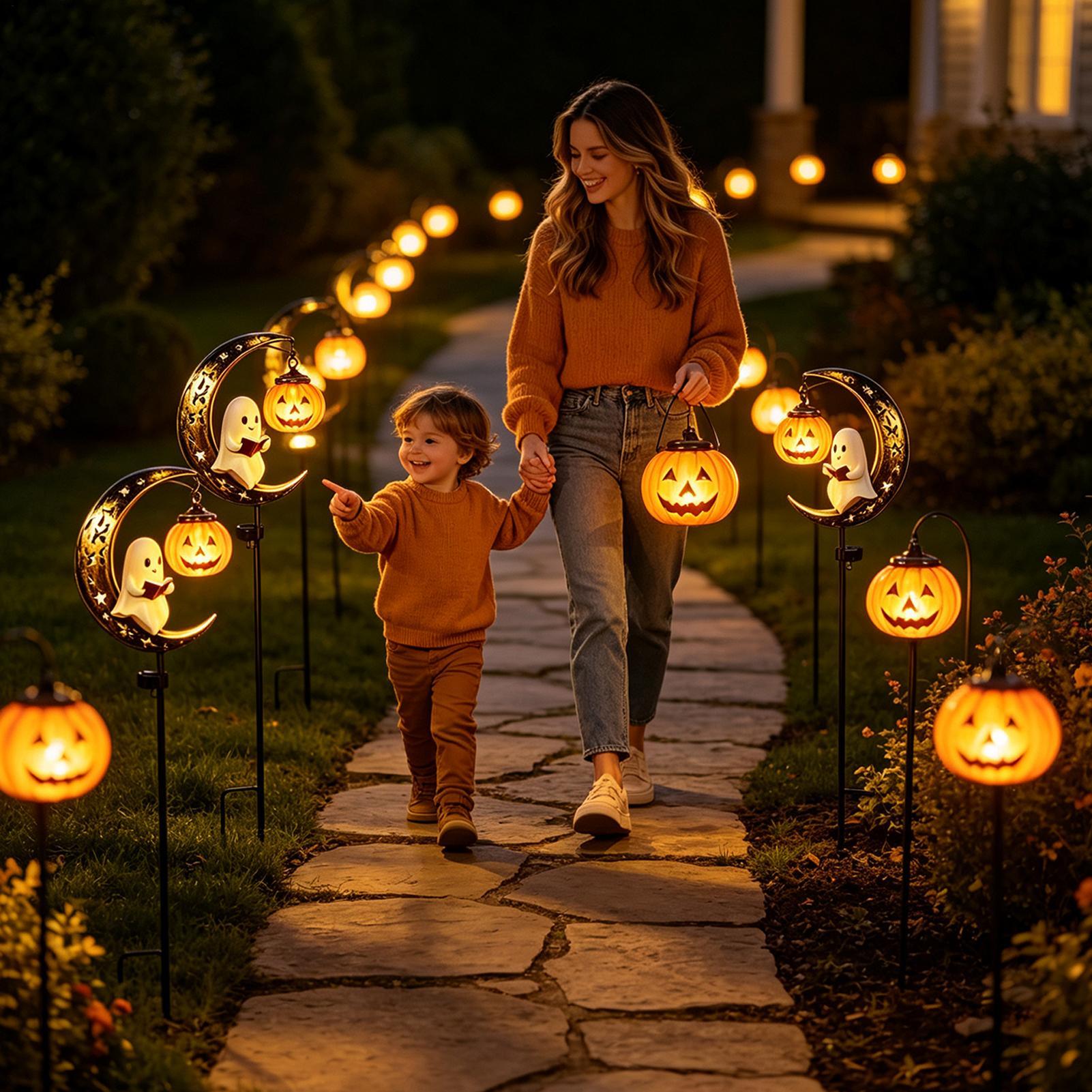 مصباح حديقة شمسي للهالوين على  - مراجعة Solar Path Light وسعره