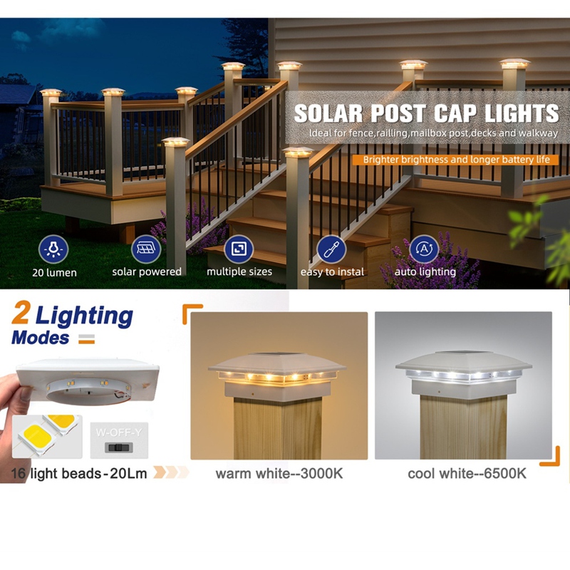 4 قطع من أضواء الأعمدة الشمسية - مراجعة Post Cap Light وسعره